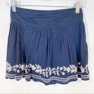 Aeropostale Navy Blue and White Lace Mini Skirt XS
